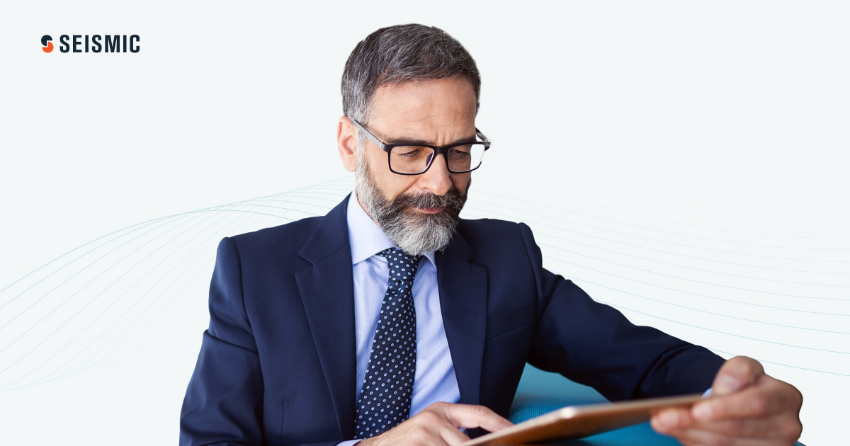 Business person working on a tablet.