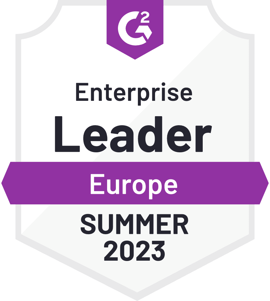 G2 Europe Enterprise Leader Summer 2023 badge