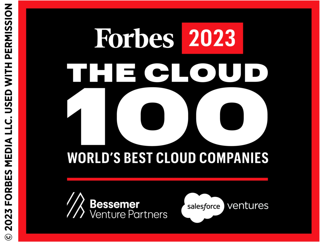 Forbes 2023 The Cloud 100 World's Best Cloud Companies.