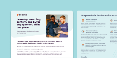 Learning, coaching, content, and buyer engagement, all in one place.