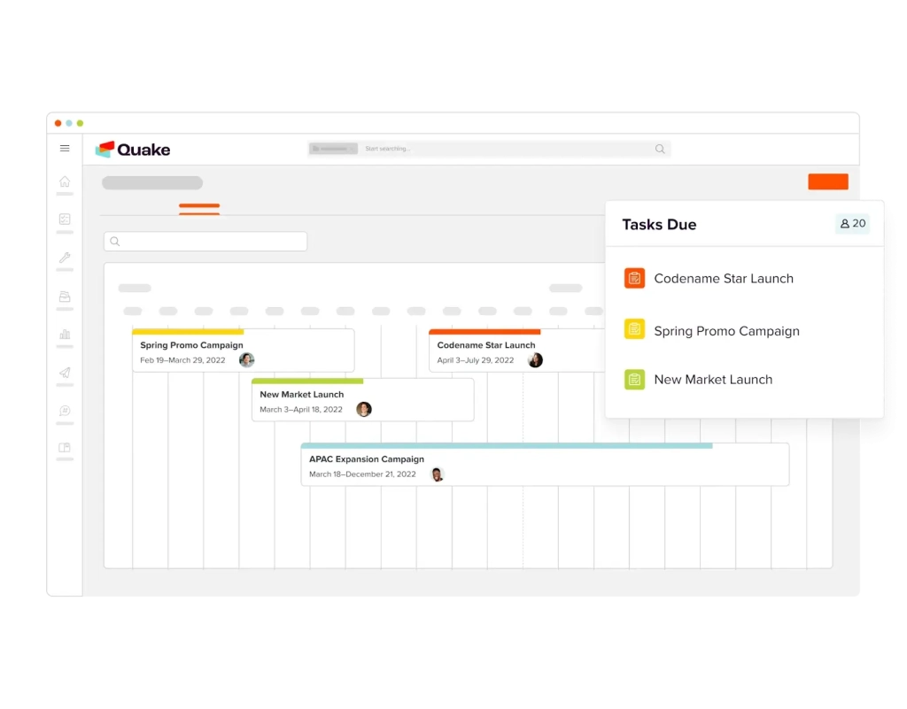 Screenshot of a tasks tracking interface